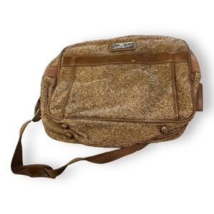 Vintage Jordache 1970’s Tan Tweed Shoulder Travel Bag